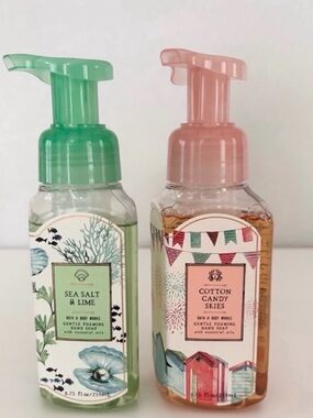 ⬇️ B&BW Sea Salt & Lime/ Cotton Candy Skies Gentle Foaming Hand Soap (2) NWT